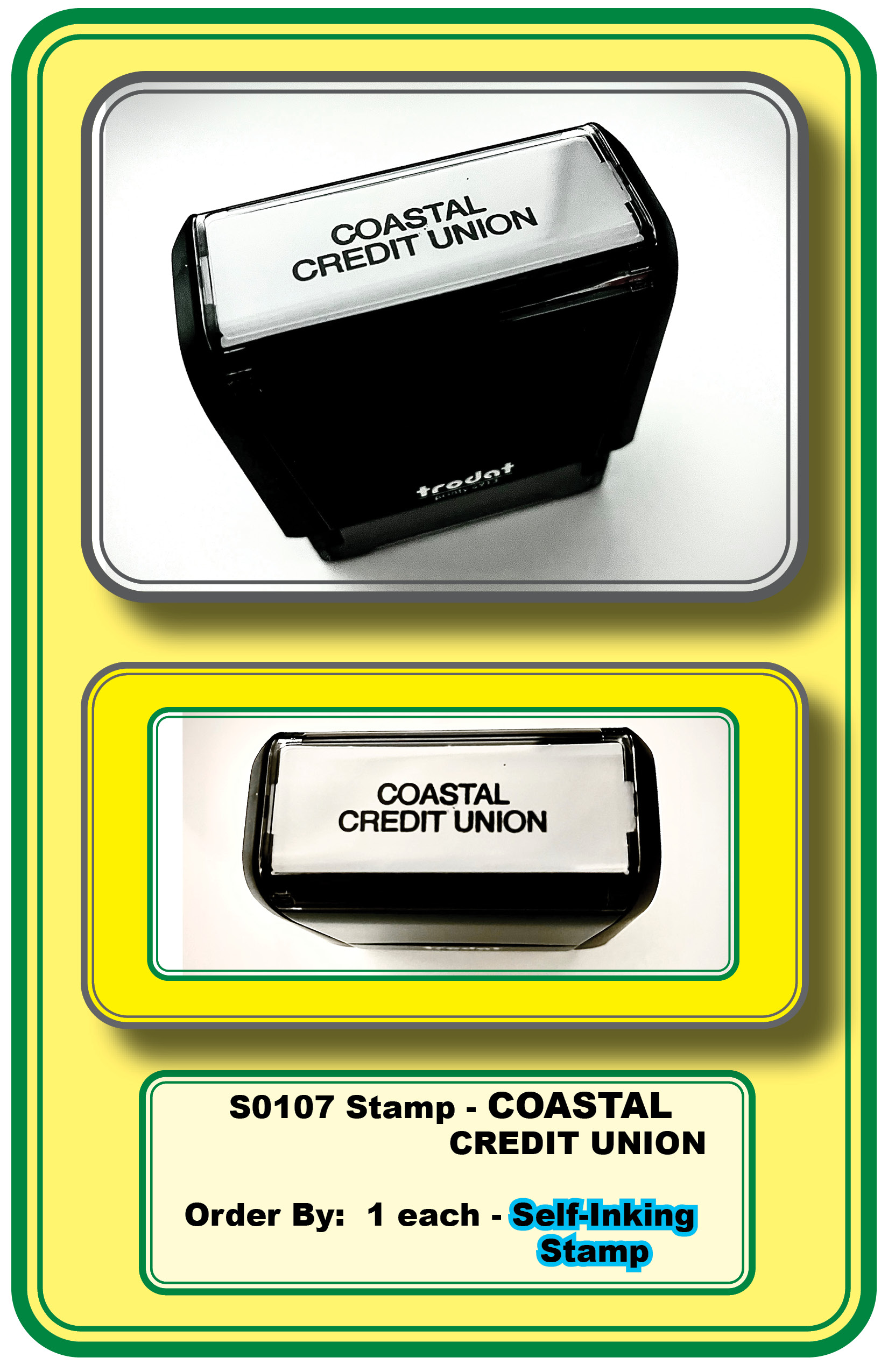 b>STAMP-Coastal Credit Union **<b>Order By: 1 each</b>, Forms